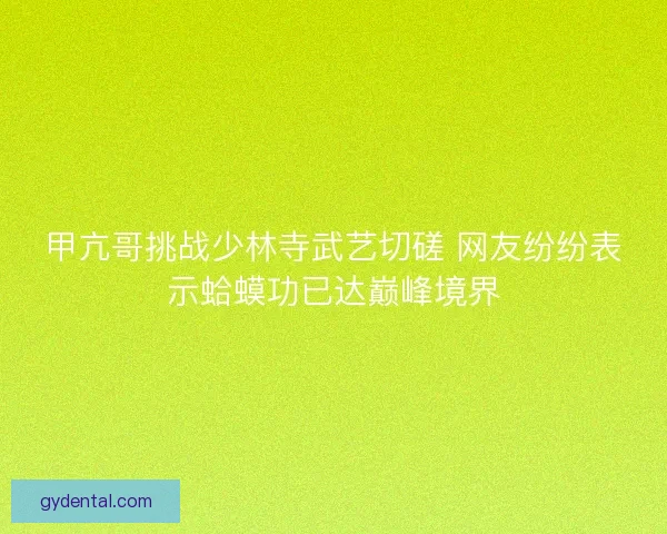 甲亢哥挑战少林寺武艺切磋 网友纷纷表示蛤蟆功已达巅峰境界