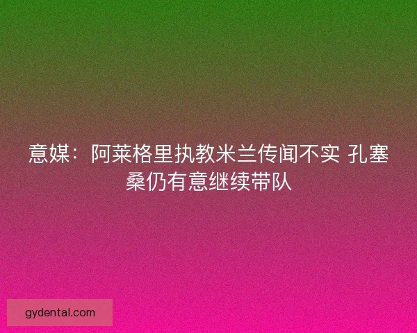 意媒：阿莱格里执教米兰传闻不实 孔塞桑仍有意继续带队